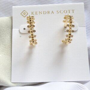 Kendra Scott | Jada | White Crystal Gold Small Hoop Earrings